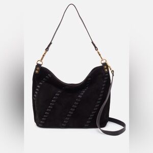 Hobo Pier Shoulder Bag Black Suede